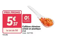 Promocash Cuillères chinoises cristal en plastique offre