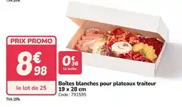 Promocash Boîtes blanches pour plateaux traiteur offre