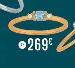 E.Leclerc Bijoux aigue marine et diamants 0,02 ct, taille 54, or jaune offre