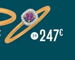 E.Leclerc Bijoux Bague rhodolite et diamants 0,03 ct, taille 54, or jaune et rhodié offre