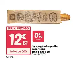 Promocash Sacs à pain baguette décor rétro offre