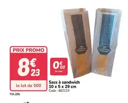 Promocash Sacs à sandwich offre