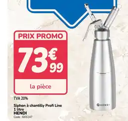 Promocash HENDI Siphon à chantilly Profi Line offre