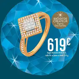 E.Leclerc Bijoux Bague diamants hsi 0,35 ct, taille 54, or jaune et rhodié offre