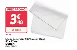 Promocash DEREN Liteau de serveur 100% coton blanc offre