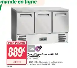 Promocash DIAMOND Tour réfrigéré 3 portes GN 1/1 offre