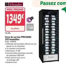 Promocash Cave de service PRO160N 152 bouteilles offre