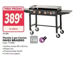 Promocash FAVEX BRASERO Plancha à gaz offre