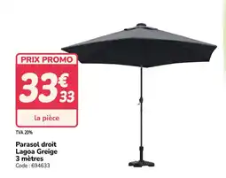 Promocash Parasol droit Lagoa Greige 3 mètres offre
