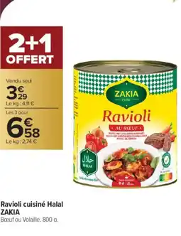 Carrefour Contact ZAKIA Ravioli cuisiné Halal offre