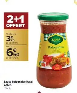 Carrefour Contact ZAKIA Sauce bolognaise Halal offre