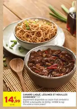 Intermarché Hyper CANARD LAQUÉ, LÉGUMES ET NOUILLES CHINOISES offre