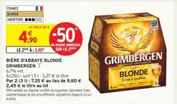 Intermarché Hyper BIÈRE D'ABBAYE BLONDE GRIMBERGEN offre