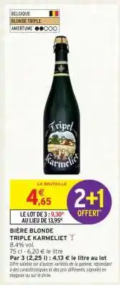Intermarché Hyper BIÈRE BLONDE TRIPLE KARMELIET offre