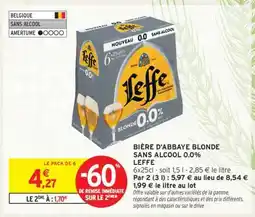 Intermarché Hyper BIÈRE D'ABBAYE BLONDE SANS ALCOOL 0.0% LEFFE offre