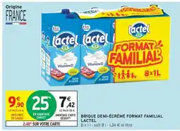 Intermarché Hyper BRIQUE DEMI-ÉCRÉMÉ FORMAT FAMILIAL LACTEL offre