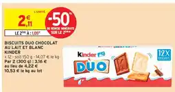 Intermarché Hyper Biscuits Duo Chocolat au Lait et Blanc Kinder offre