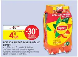 Intermarché Hyper Boisson au thé saveur pêche 'Lipton' offre