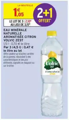 Intermarché Hyper Eau Minérale Naturelle Aromatisée Citron Volvic Zest offre