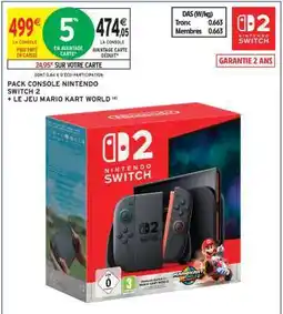 Intermarché Hyper Pack console Nintendo Switch 2 + Jeu Mario Kart World offre