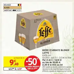 Intermarché BIÈRE D'ABBAYE BLONDE LEFFE offre