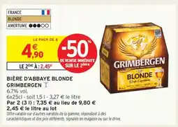 Intermarché BIÈRE D'ABBAYE BLONDE GRIMBERGEN offre