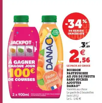 Hyper U Boisson Pasteurisee Au Jus de Fruits offre