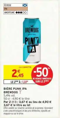 Intermarché BIÈRE PUNK IPA offre