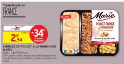Intermarché Émincés de Poulet à la Normande Marie offre