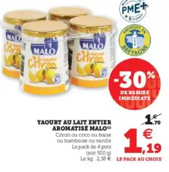 Hyper U Yaourt Au Lait Entier offre