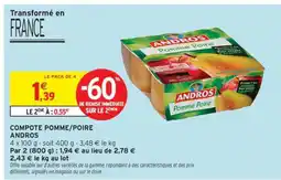 Intermarché COMPOTE POMME/POIRE ANDROS offre