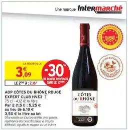Intermarché AOP CÔTES DU RHÔNE ROUGE EXPERT CLUB HVE3 offre