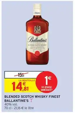 Intermarché Blended Scotch Whisky Finest 'Ballantine's' offre