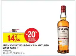 Intermarché IRISH WHISKY BOURBON CASK MATURED WEST CORK offre