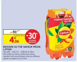 Intermarché Boisson au thé saveur pêche 'Lipton' offre