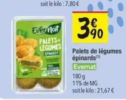Les Comptoirs de la Bio EVERNAT Palets de légumes épinards offre