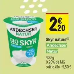 Les Comptoirs de la Bio ANDECHSER NATUR Skyr nature offre