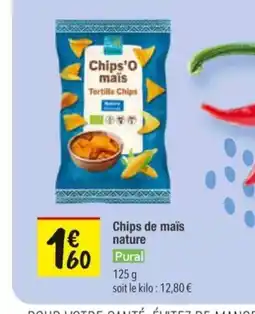 Les Comptoirs de la Bio PURAL Chips de maïs nature offre
