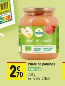 Les Comptoirs de la Bio PRIMÉAL Purée de pommes offre