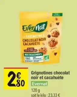 Les Comptoirs de la Bio EVERNAT Grignotines chocolat noir et cacahuète offre
