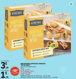 E.Leclerc BISTRO EMILE Mini bouchées apéritives surgelées offre