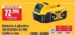 Screwfix Dewalt batterie à glissière xr dcb184-xj 18v 5,0ah li-ion offre