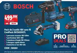 Screwfix Bosch pack de 3 outils 18v sans fil coolpack 0615a5007l offre
