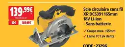 Screwfix Dewalt scie circulaire sans fil xr dcs391 165mm 18v li-ion offre