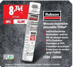 Screwfix Rubson mousse expansive pistolable 750ml offre