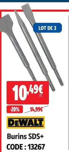 Screwfix Dewalt burins sds+ offre