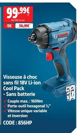 Screwfix Bosch visseuse à choc sans fil 18v li-ion cool pack offre