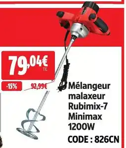 Screwfix Mélangeur malaxeur rubimix-7 minimax 1200w offre
