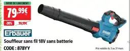 Screwfix Erbauer souffleur sans fil 18v sans batterie offre