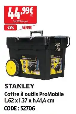Screwfix Stanley coffre à outils promobile offre